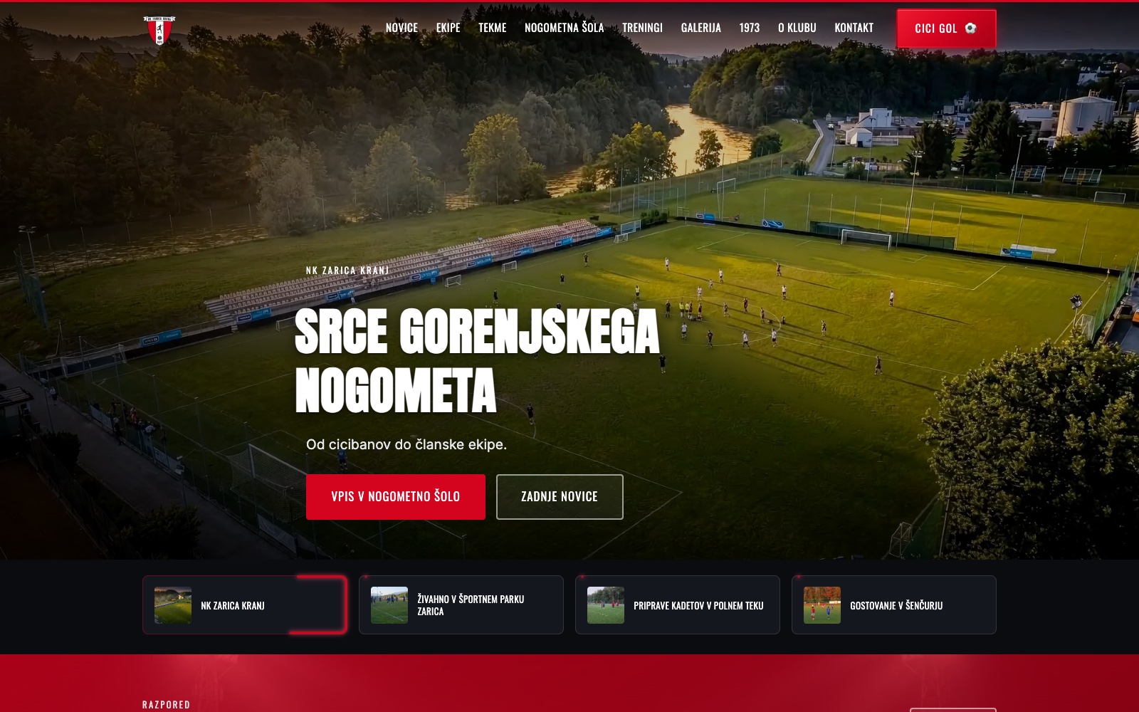 NK Zarica Kranj — spletna stran