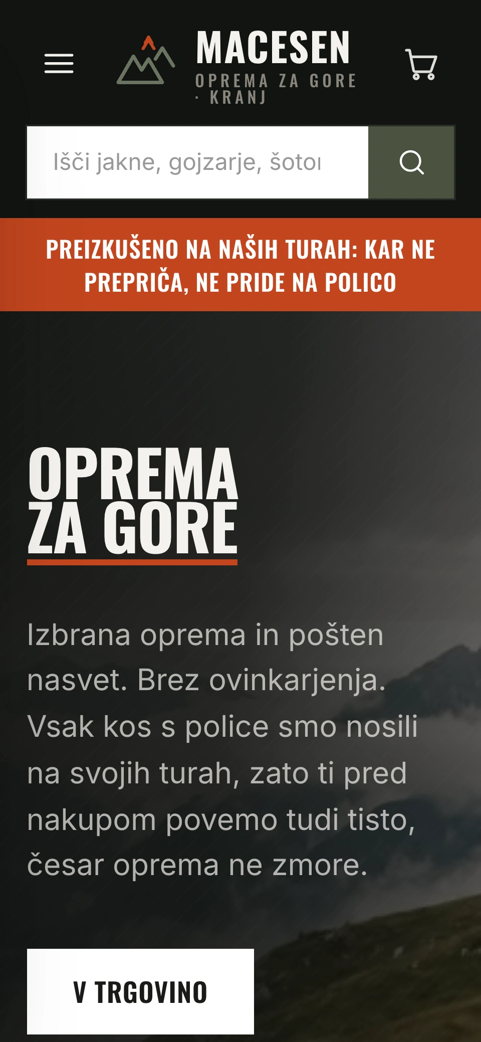 Konceptna trgovina Macesen na telefonu